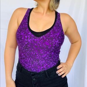 Purple one piece swimsuit